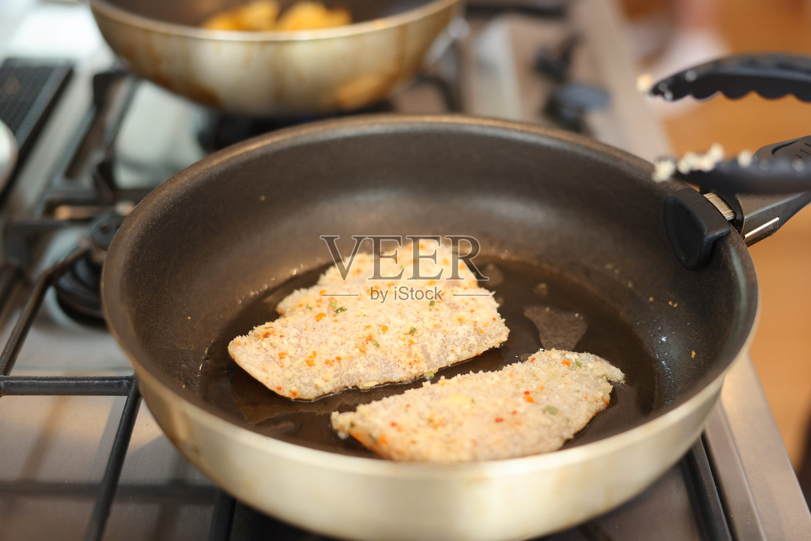 海鲜餐的近距离准备或上菜照片摄影图片