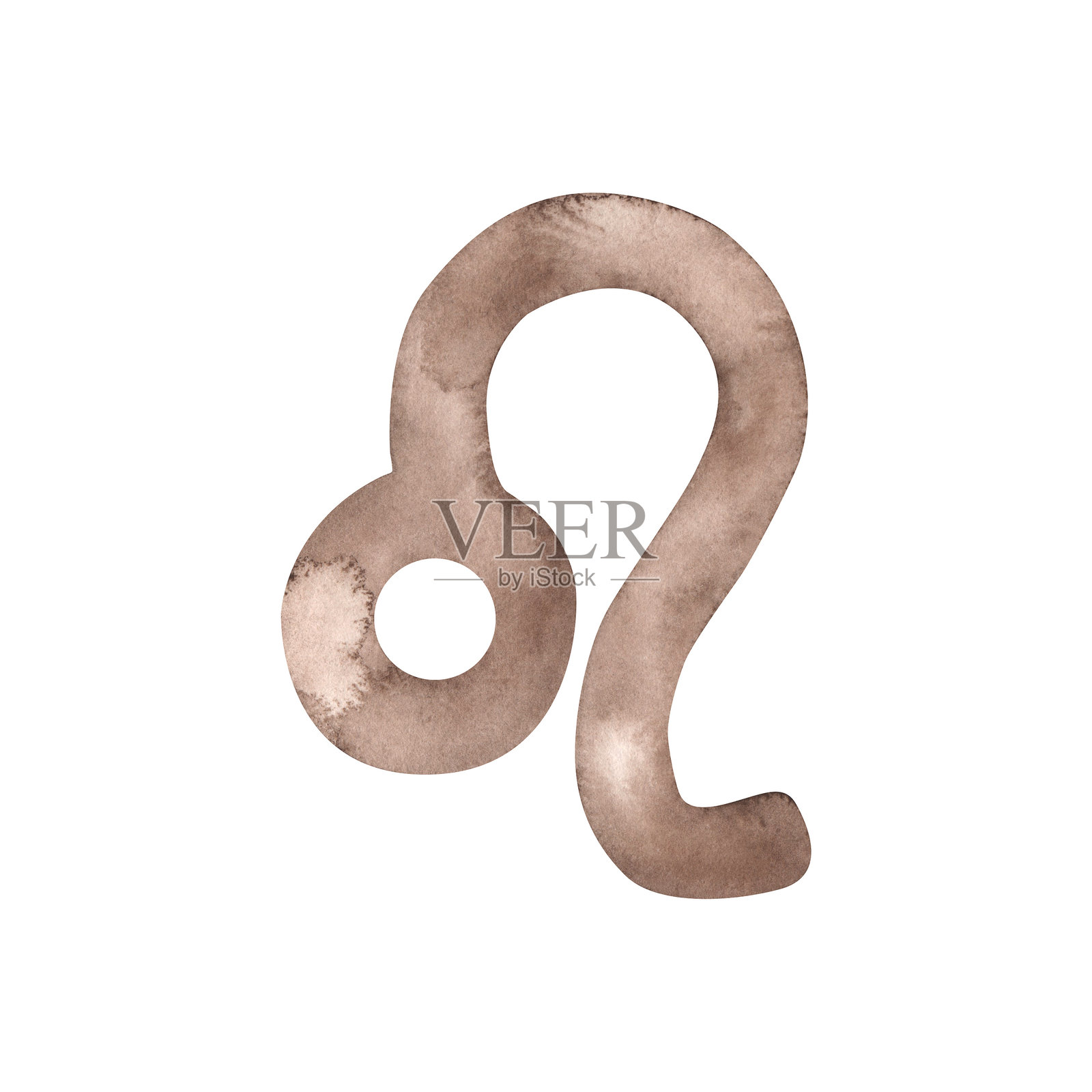 水彩手绘的星座插图,包含狮子座符号。星座符号,星座的标识。照片摄影图片