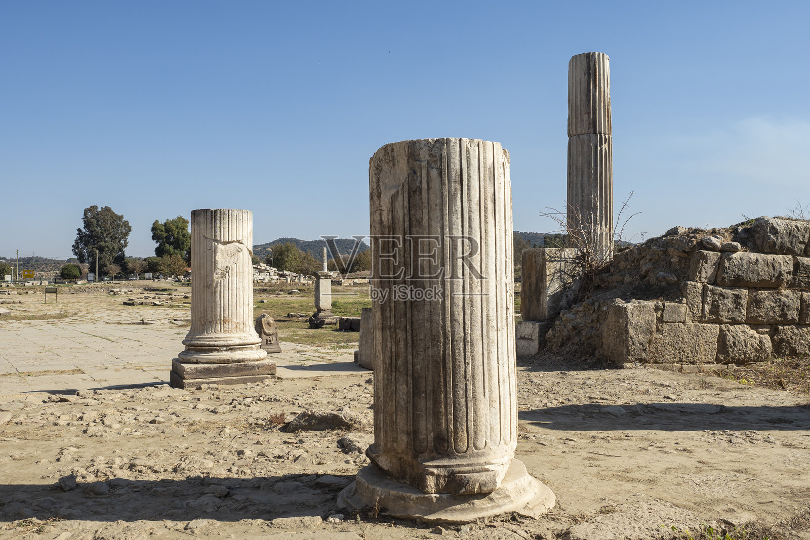 梅安德河上的马格尼西亚古城遗址,古希腊城市,位于爱奥尼亚,土耳其艾丁。照片摄影图片