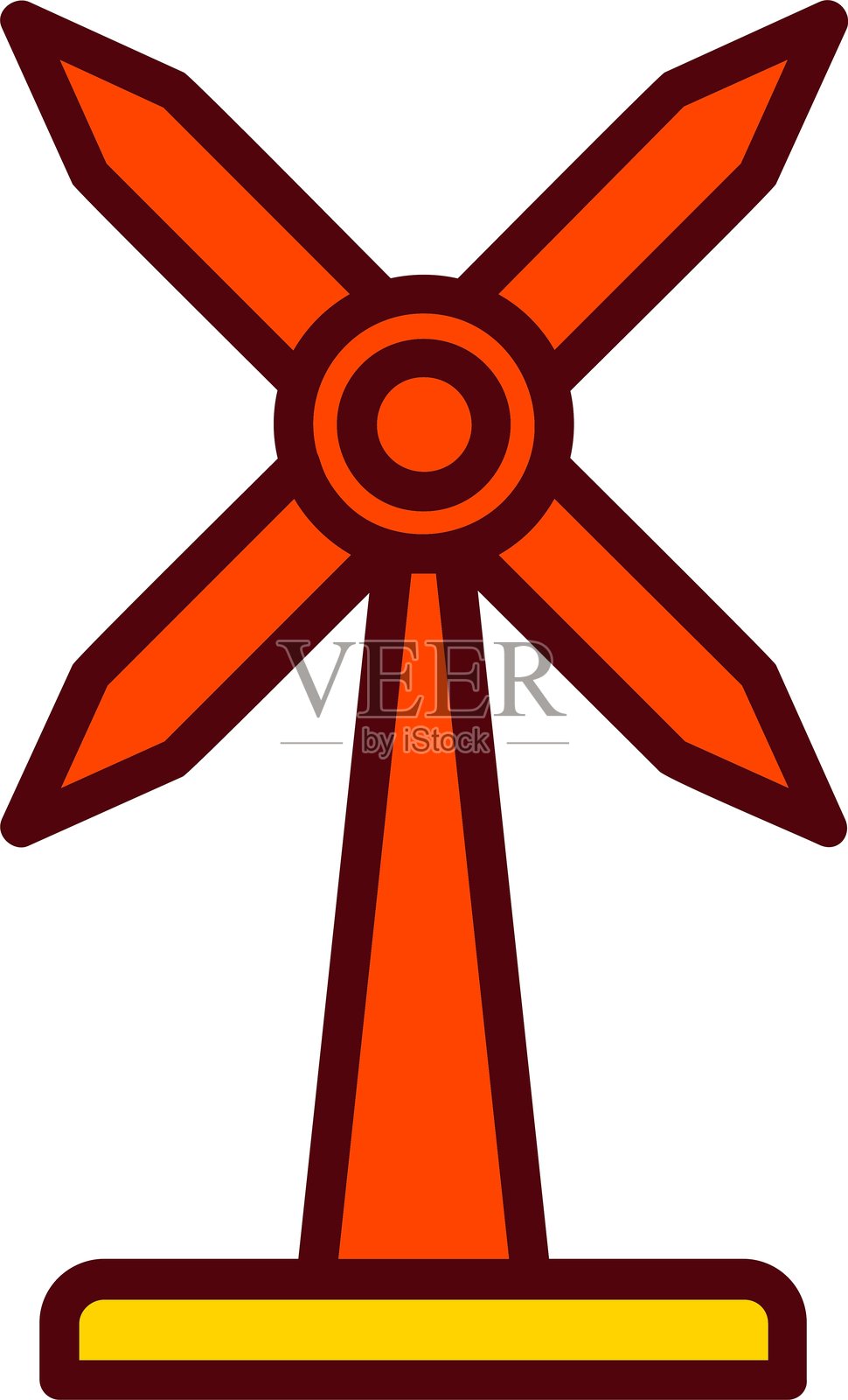 风车矢量图标设计插画图片素材