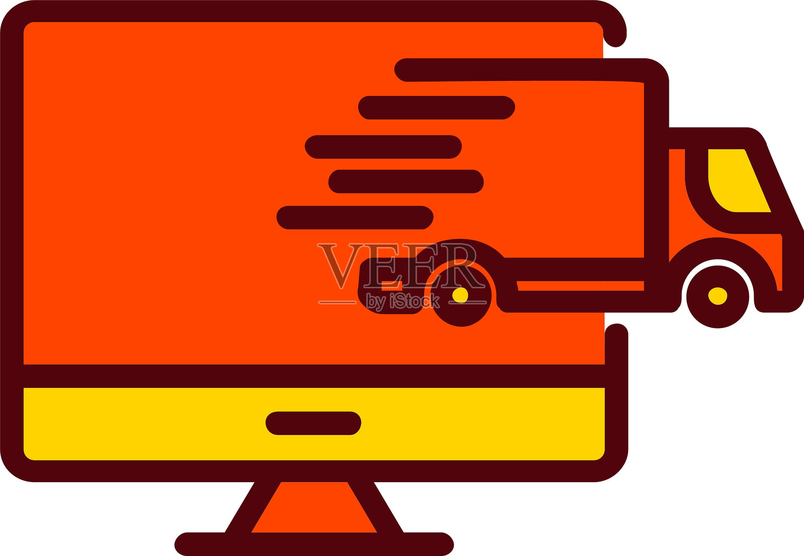 在线配送矢量图标设计插画图片素材