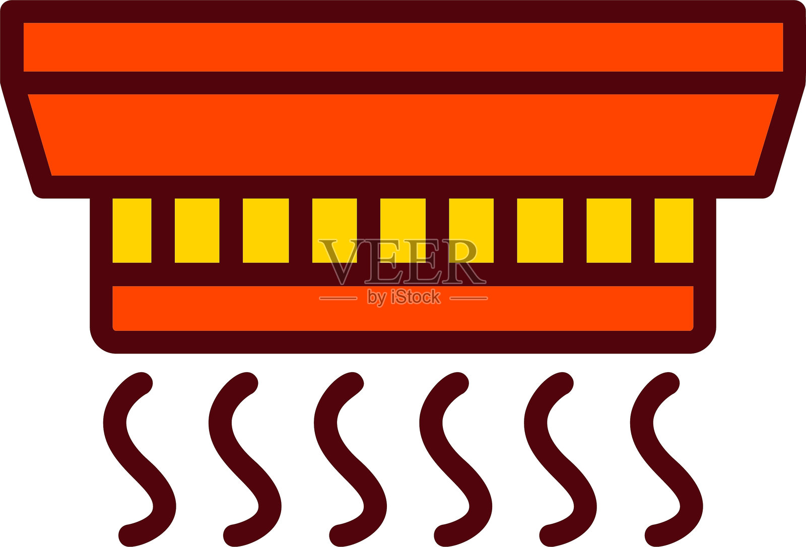 烟雾探测器矢量图标设计插画图片素材