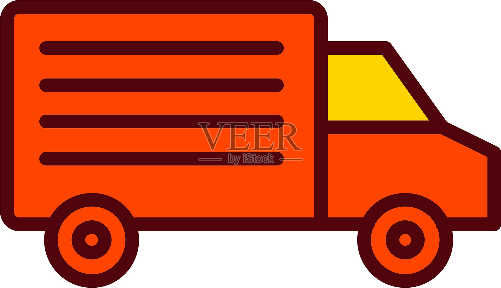 送货卡车矢量图标设计插画图片素材