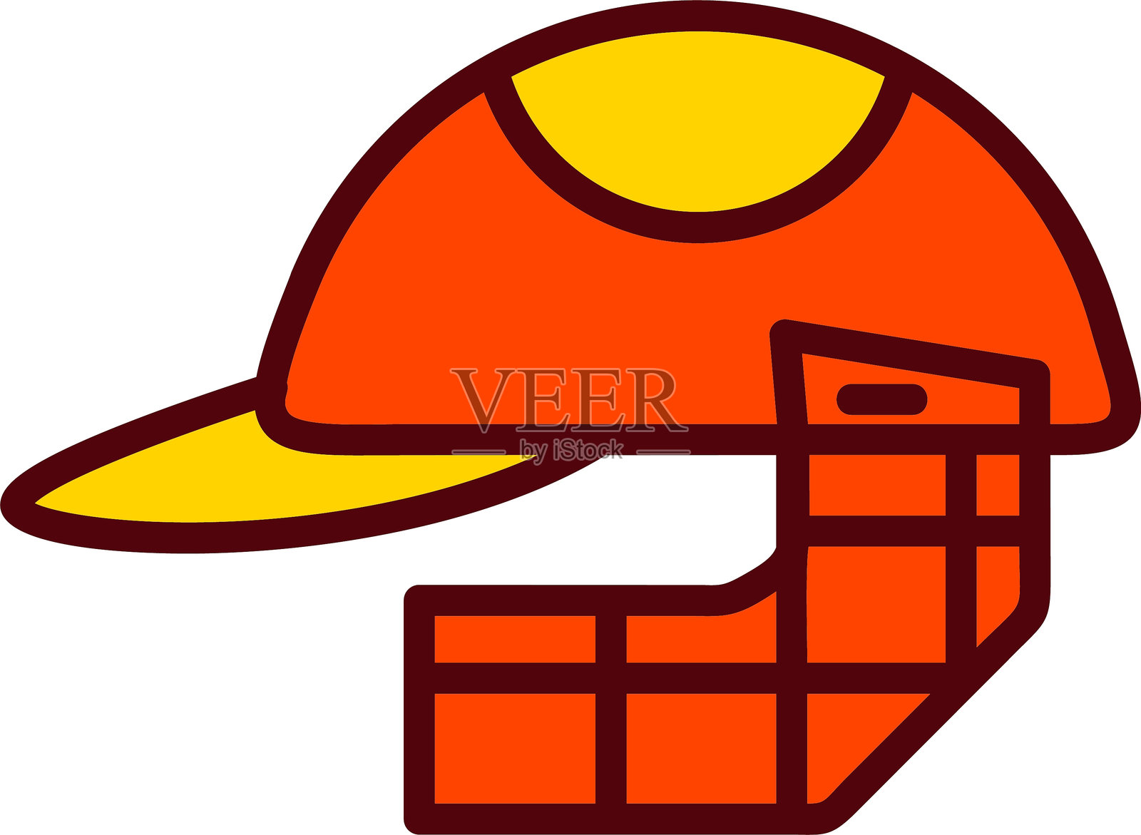 板球头盔矢量图标设计插画图片素材