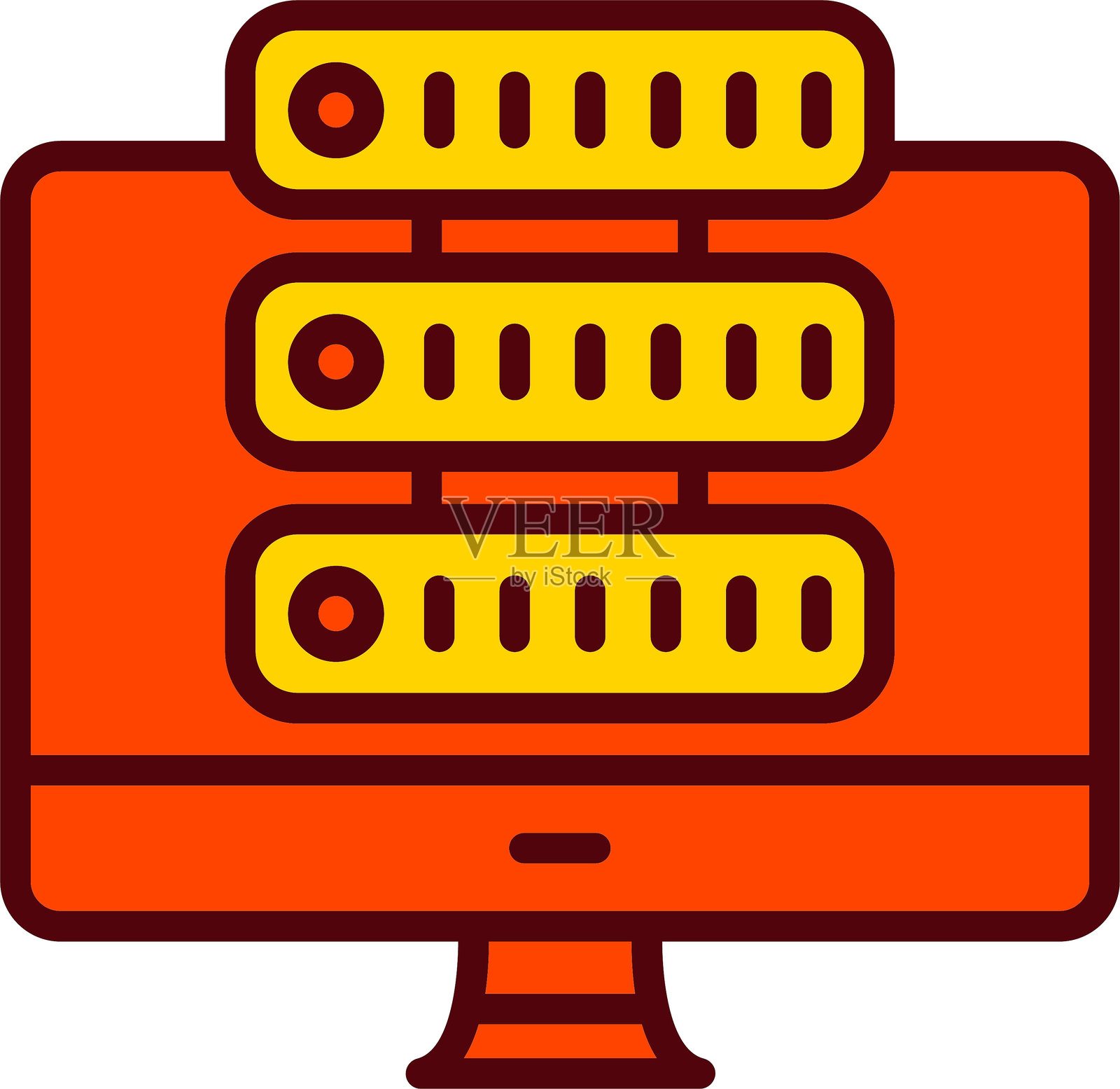 监视器矢量图标设计插画图片素材