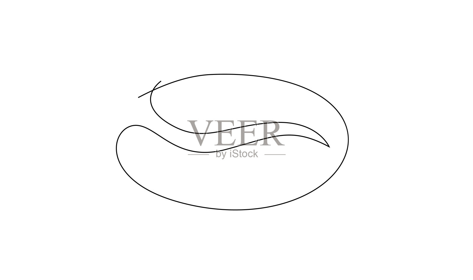 线性咖啡豆背景。咖啡豆的连续线条绘图。插画图片素材