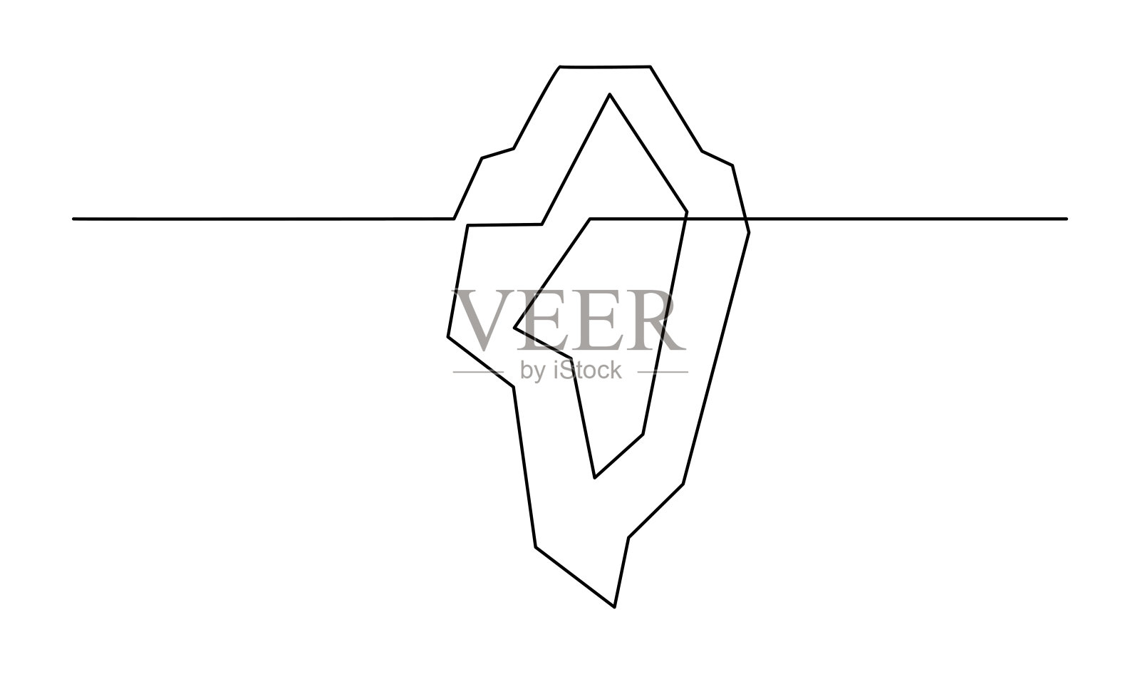 冰山连续线条插图设计模板插画图片素材