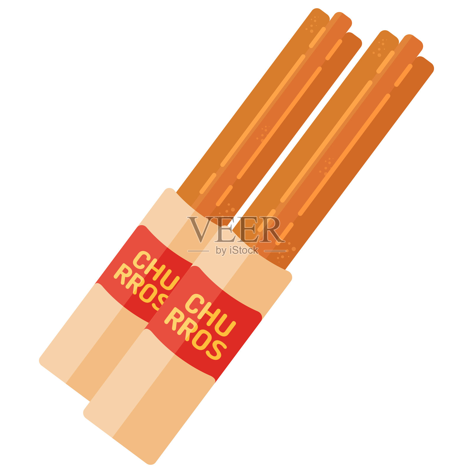 西班牙甜点巧克力酱油条小吃插画图片素材