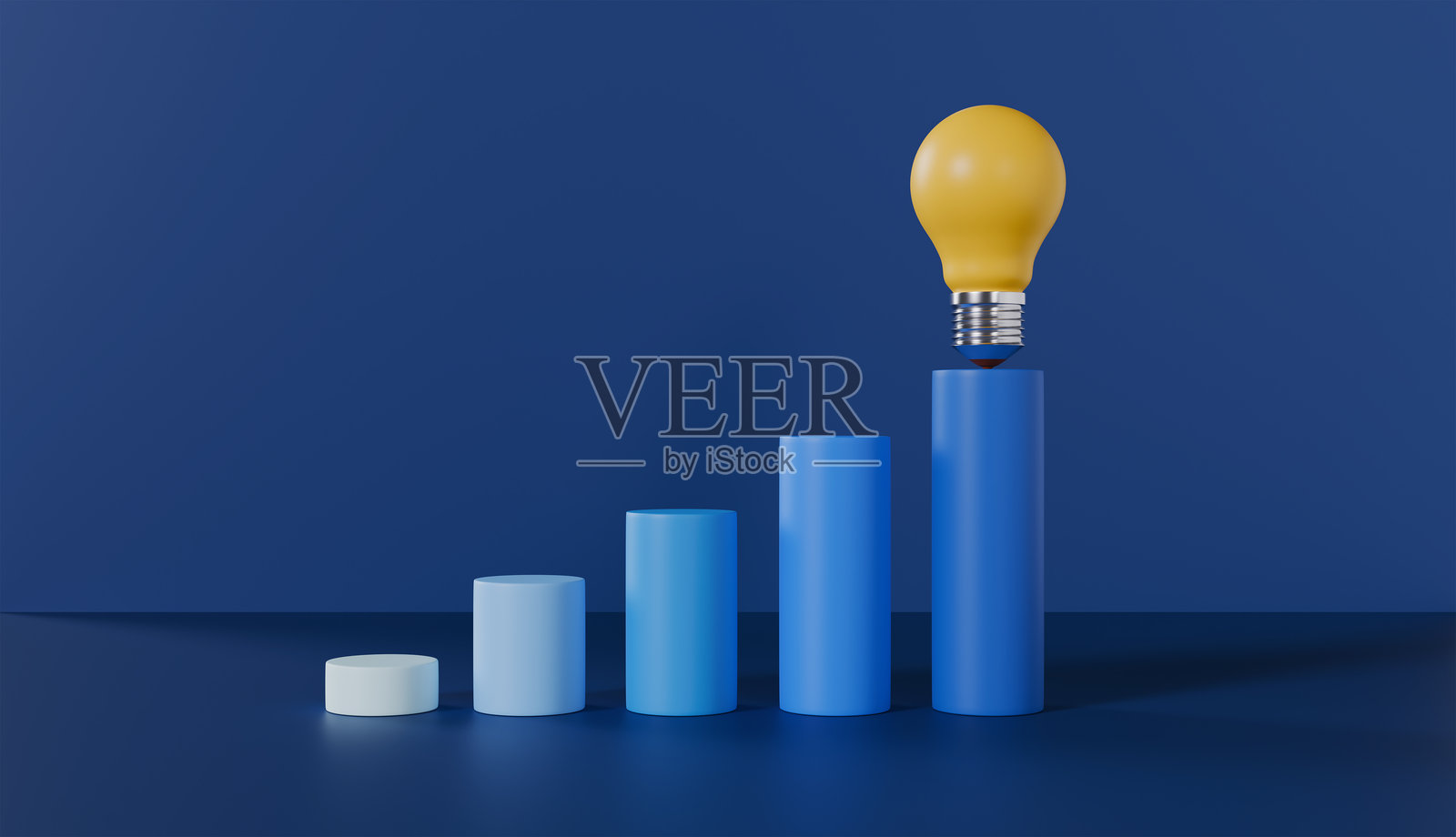 电灯泡照亮一张图表,象征着创新能源和强大的想法照片摄影图片