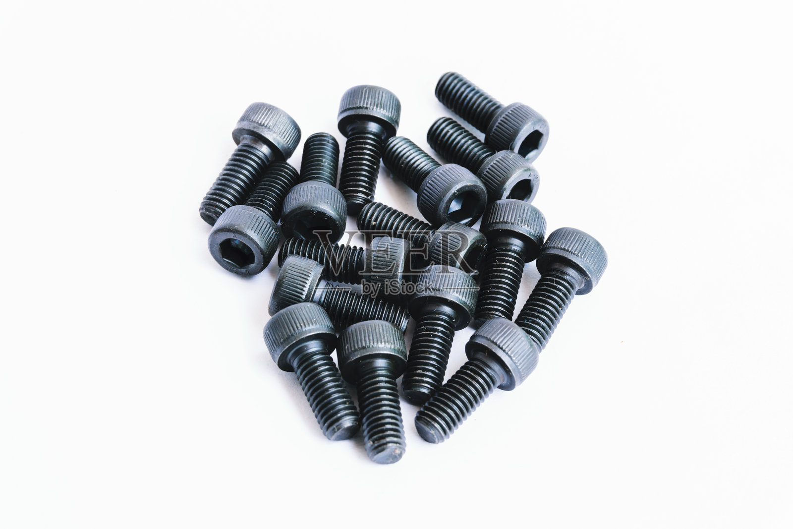 白色背景上的工作工具俯视图照片摄影图片