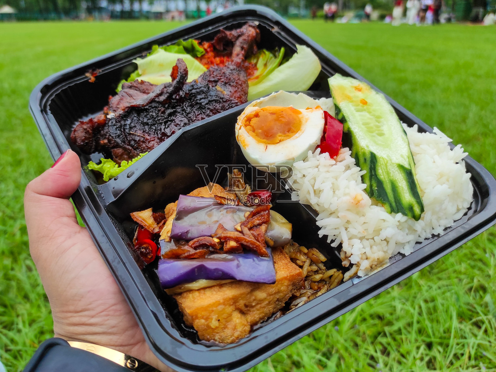 盒饭菜单照片摄影图片