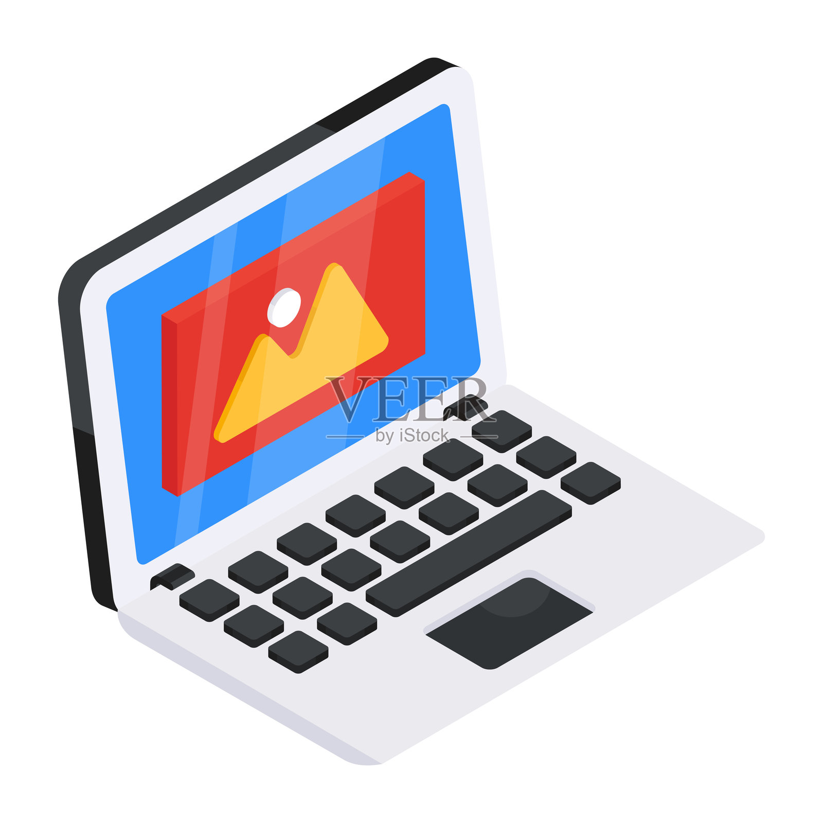 在线画廊的概念等距设计图标插画图片素材