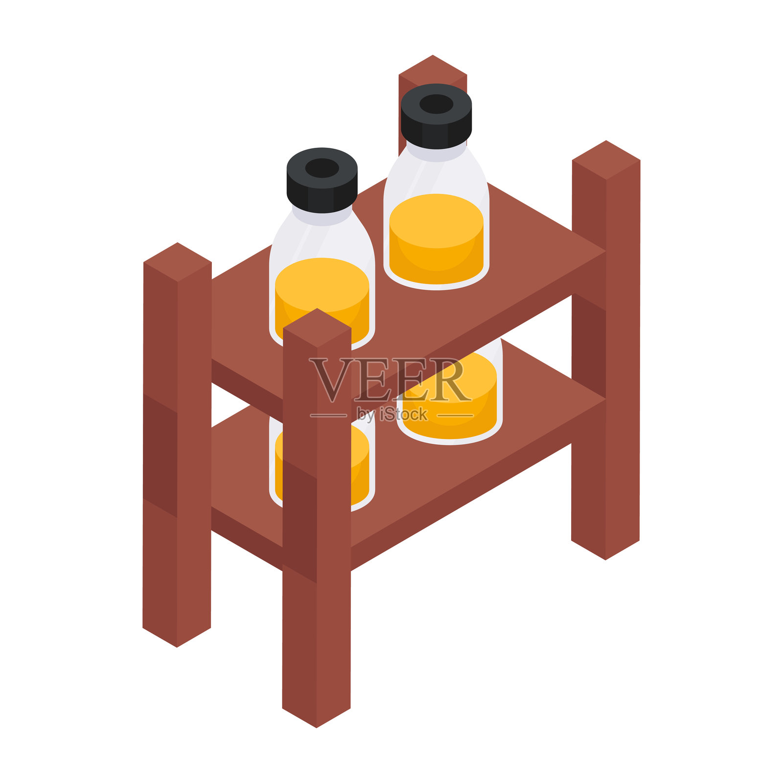 概念扁平等距设计的医疗推车图标插画图片素材