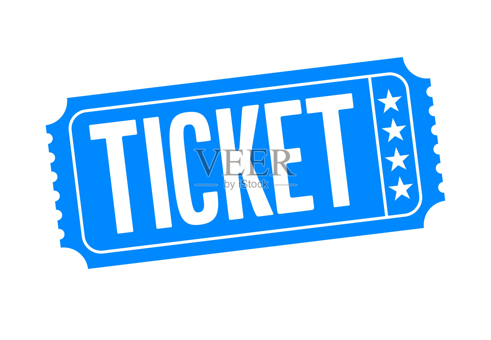 蓝色活动通行证插画图片素材