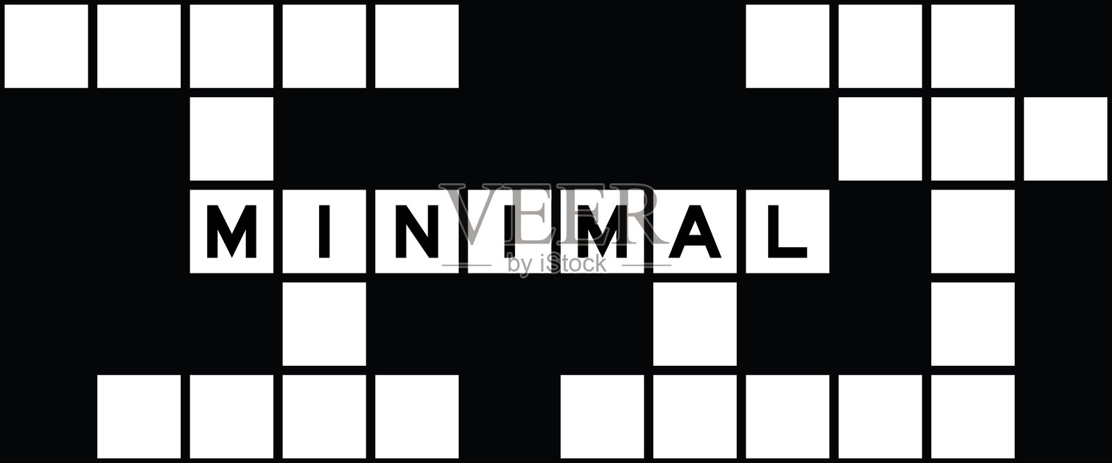 字母在填字游戏背景中的极简风格插画图片素材