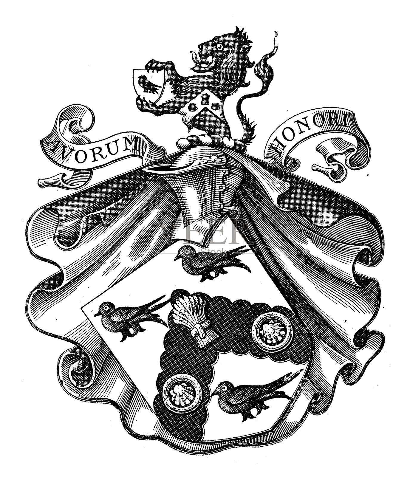 纹章徽章:约翰·威廉·赖兰德照片摄影图片