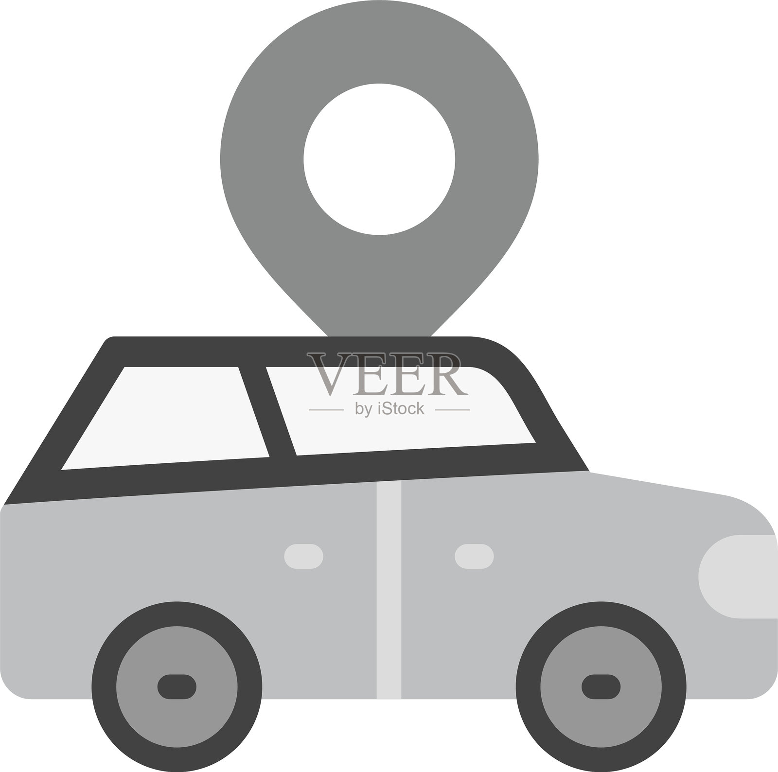 汽车位置图标插画图片素材