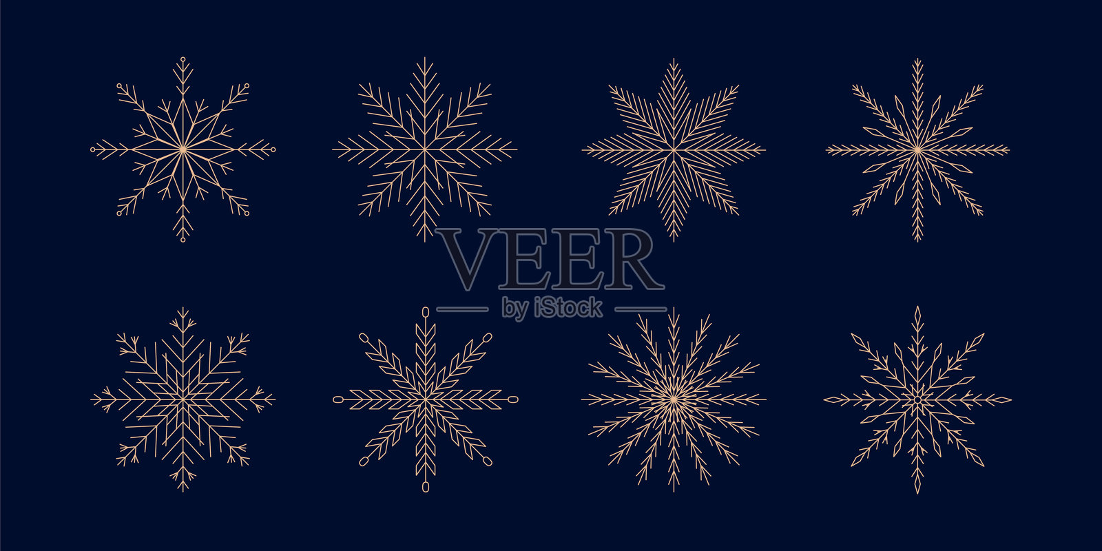 雪花矢量圣诞图标标志,雪人圣诞老人,圣诞卡通角色插图符号图形插画图片素材