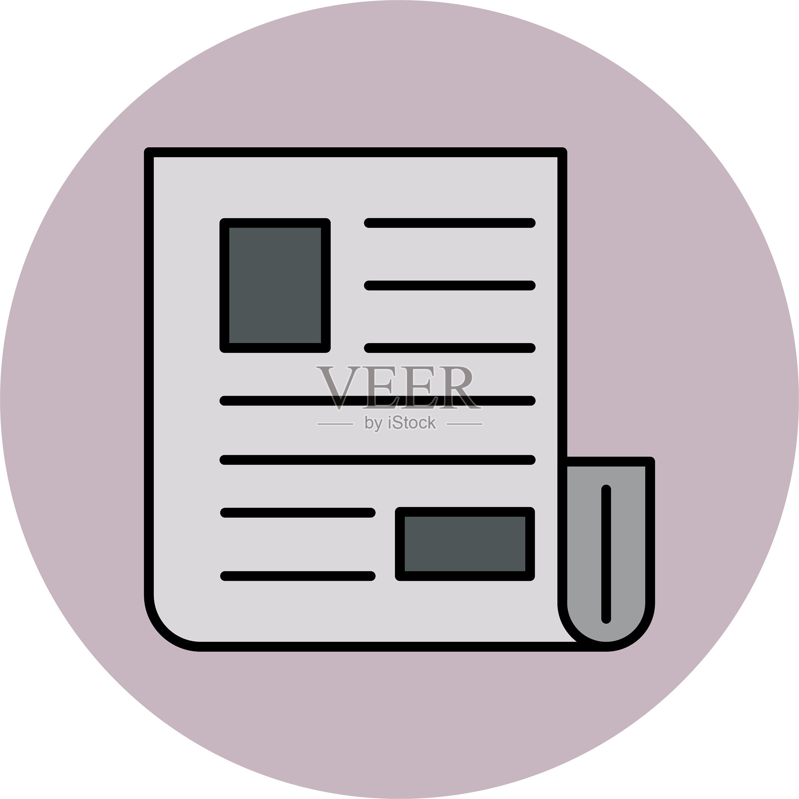 文章行填充圆圈图标插画图片素材