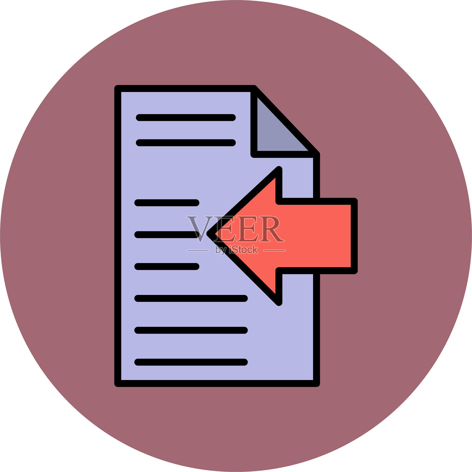 导入线条填充圆形图标插画图片素材