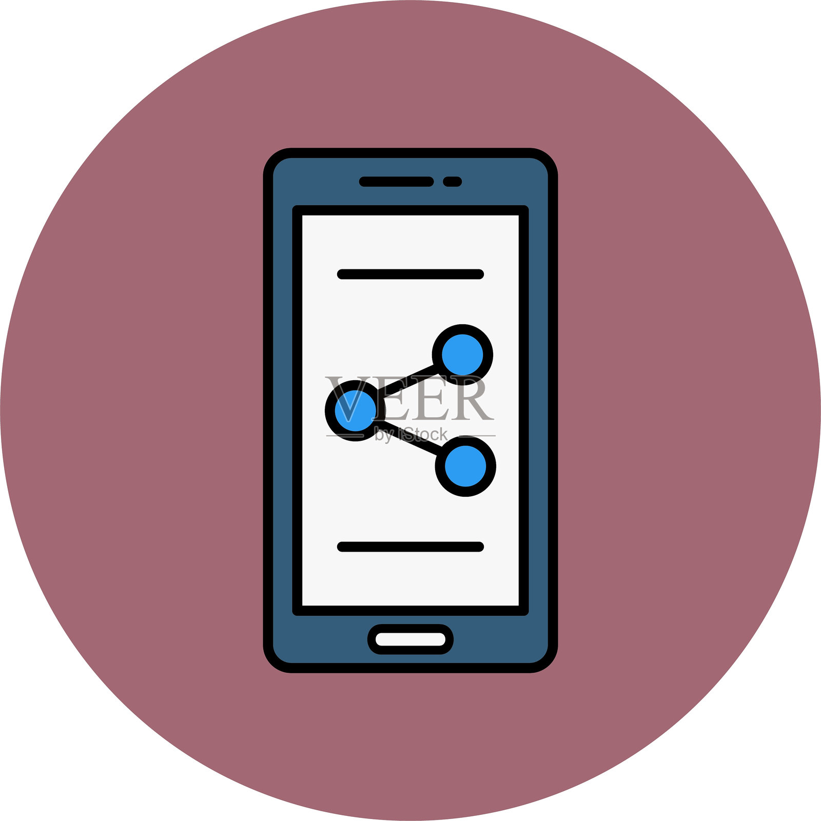 分享线条填充圆圈图标插画图片素材