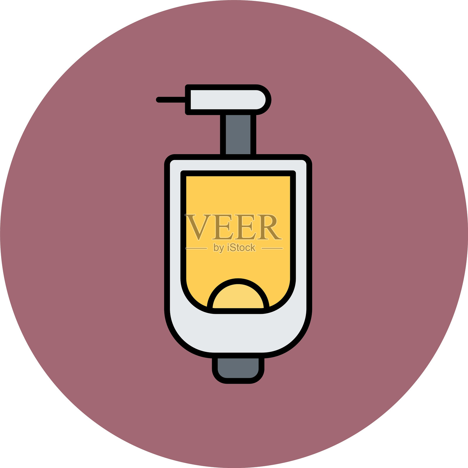 尿斗排队填充圆形图标插画图片素材