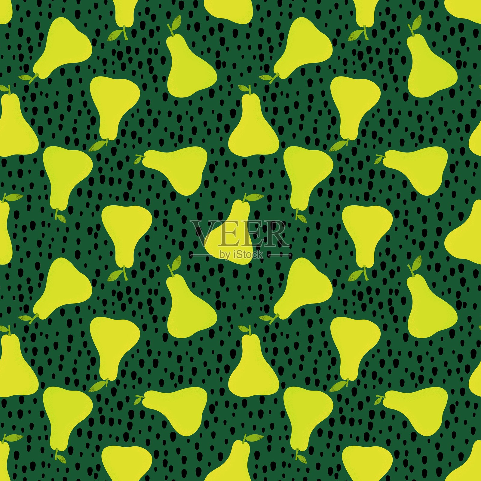 水果无缝梨子图案,适用于面料、纺织品和包装照片摄影图片