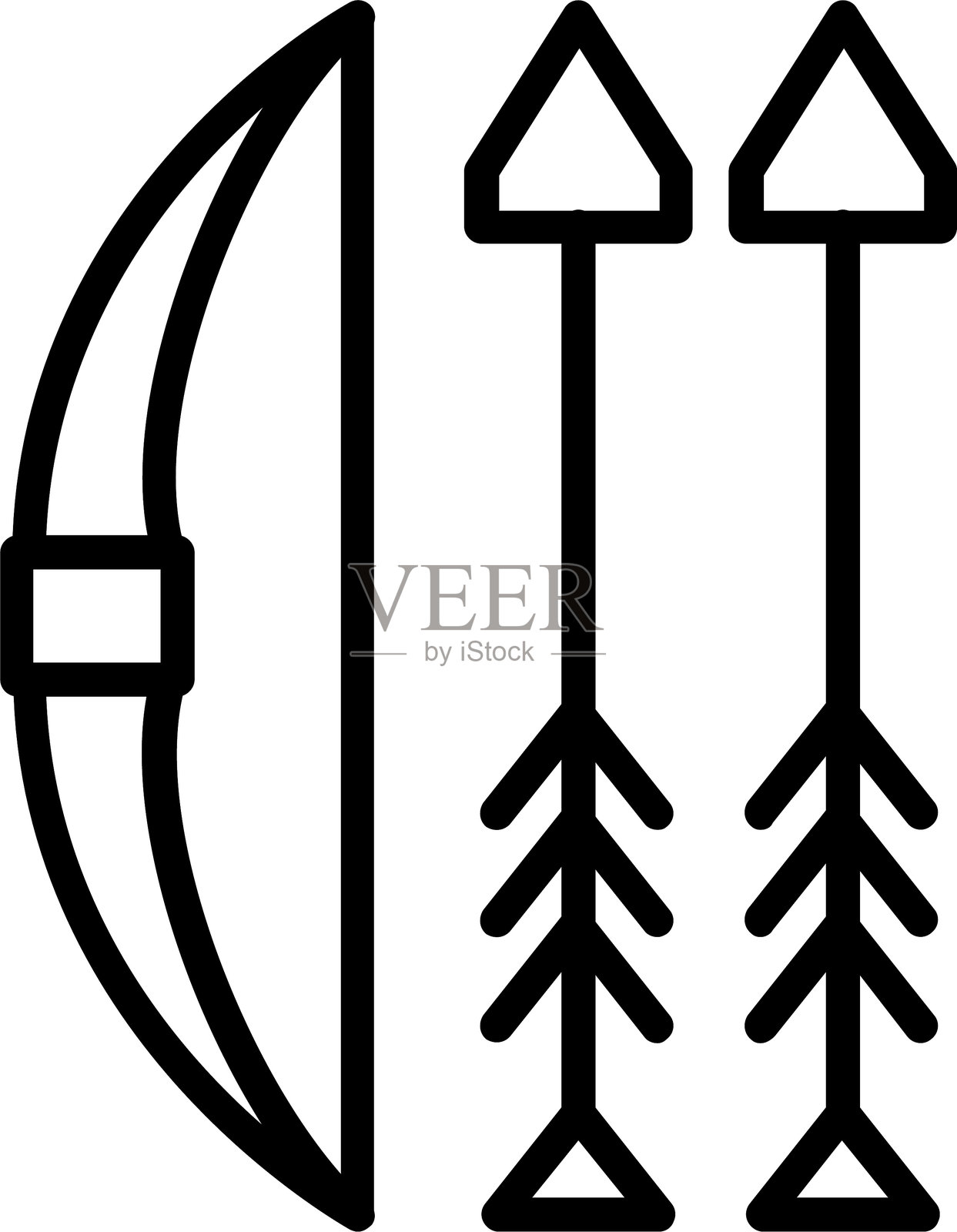 射箭线条图标设计插画图片素材