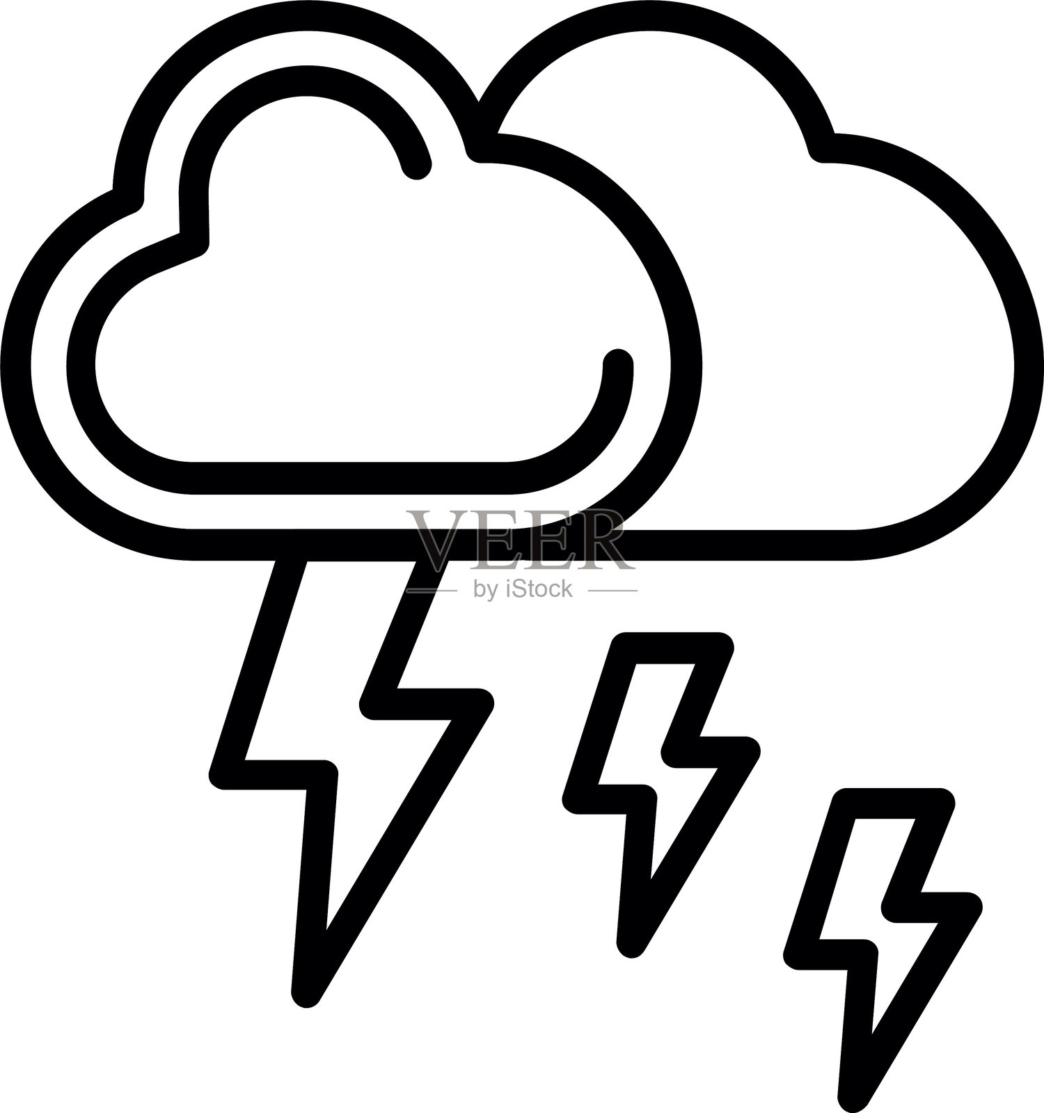 恶劣天气线条图标设计插画图片素材