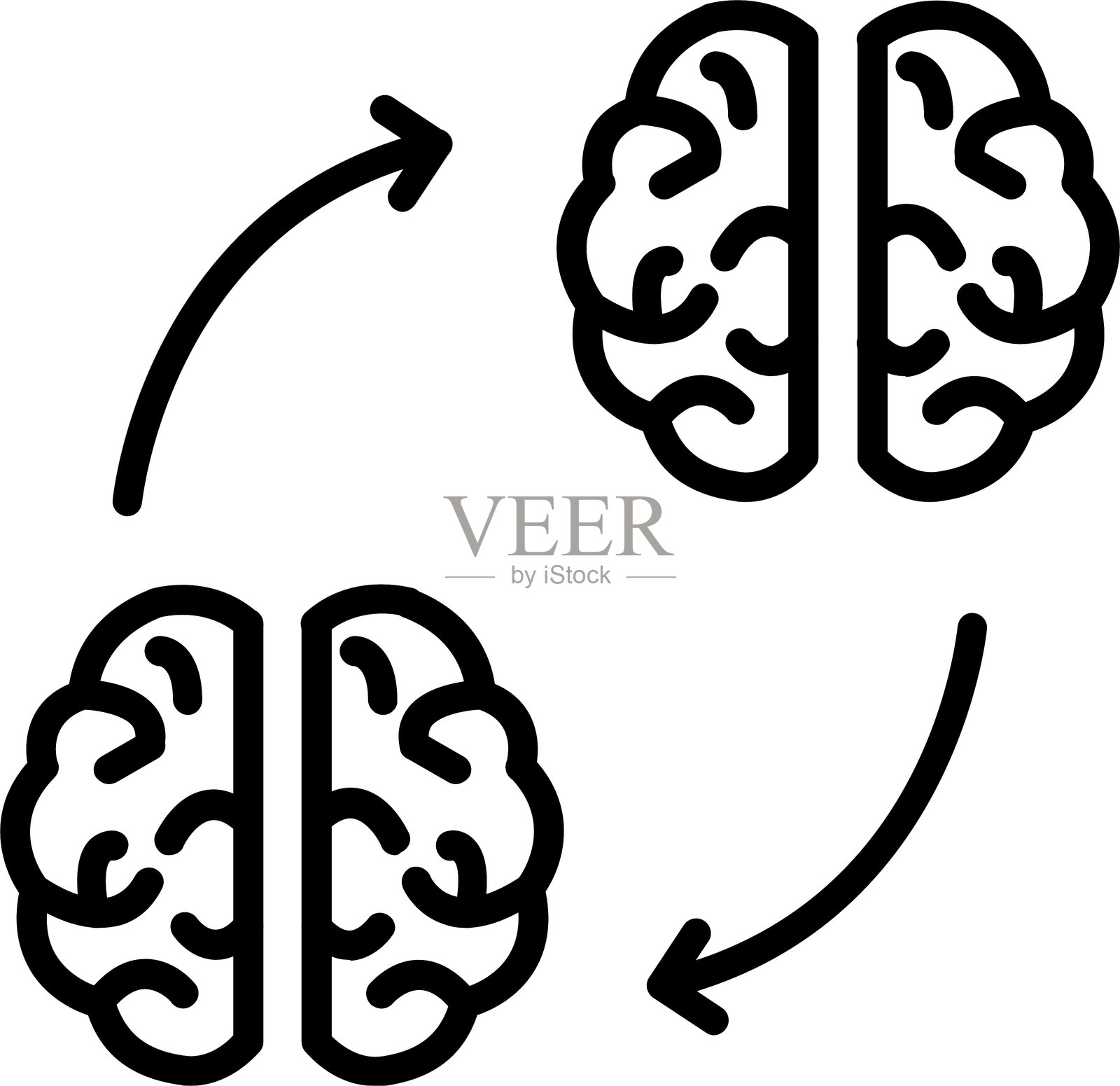 知识转移线条图标设计插画图片素材