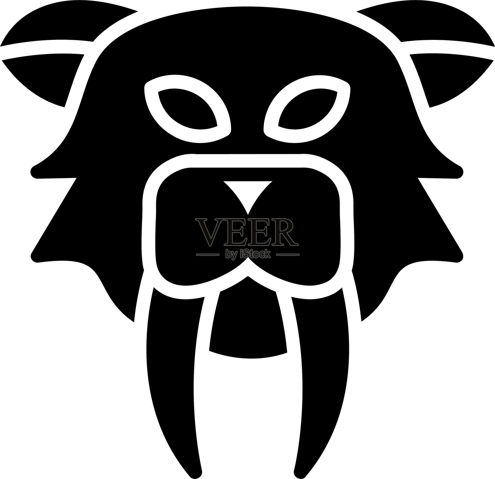 剑齿虎图标设计插画图片素材