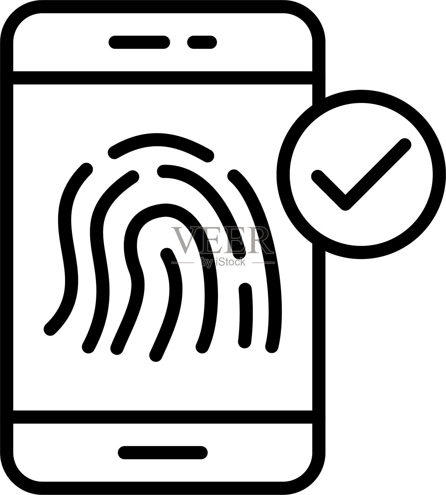 智能手机线条图标设计插画图片素材