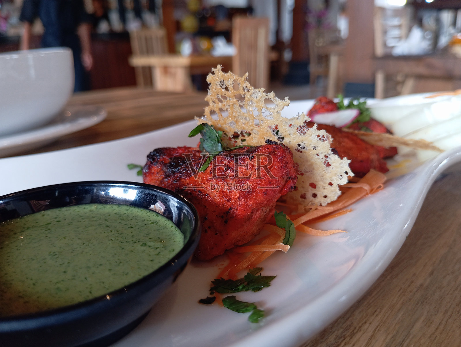 印度菜,烤鸡坦杜里照片摄影图片