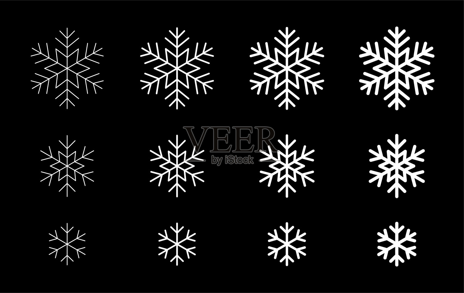 雪花插画图片素材