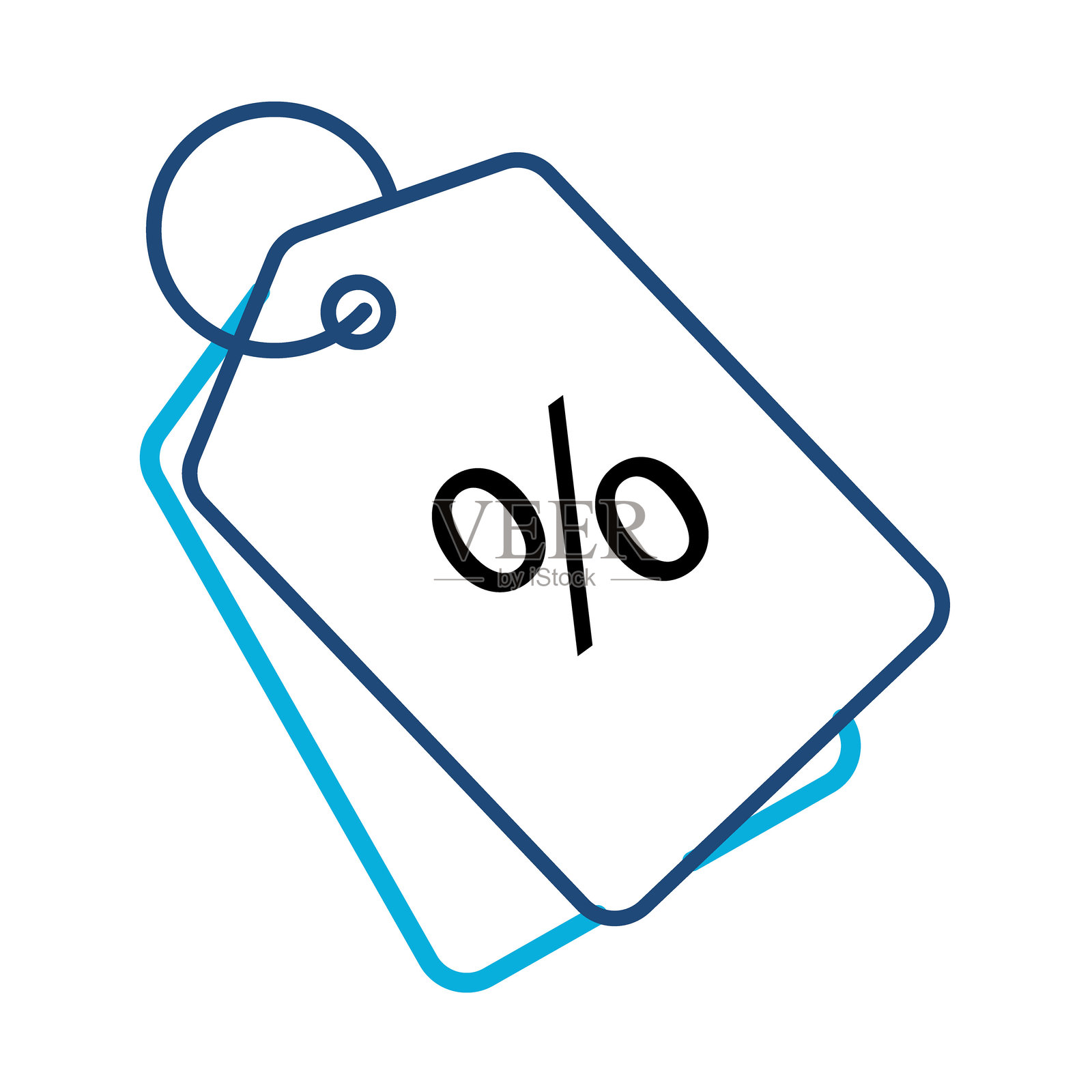 折扣购买图标 - 带有百分比的标签,代表员工折扣、福利和成本节省插画图片素材