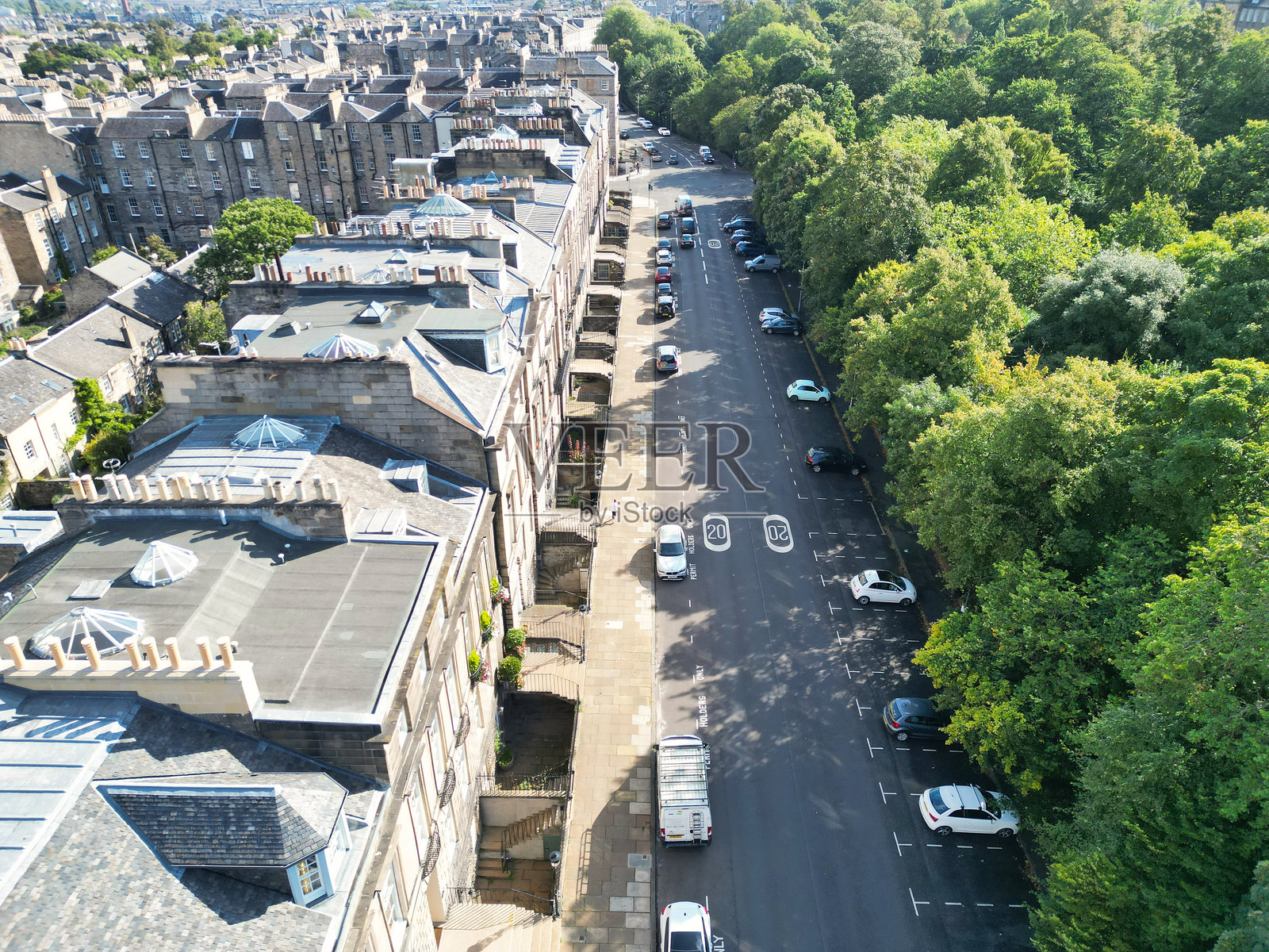 苏格兰爱丁堡市中心的鸟瞰图照片摄影图片
