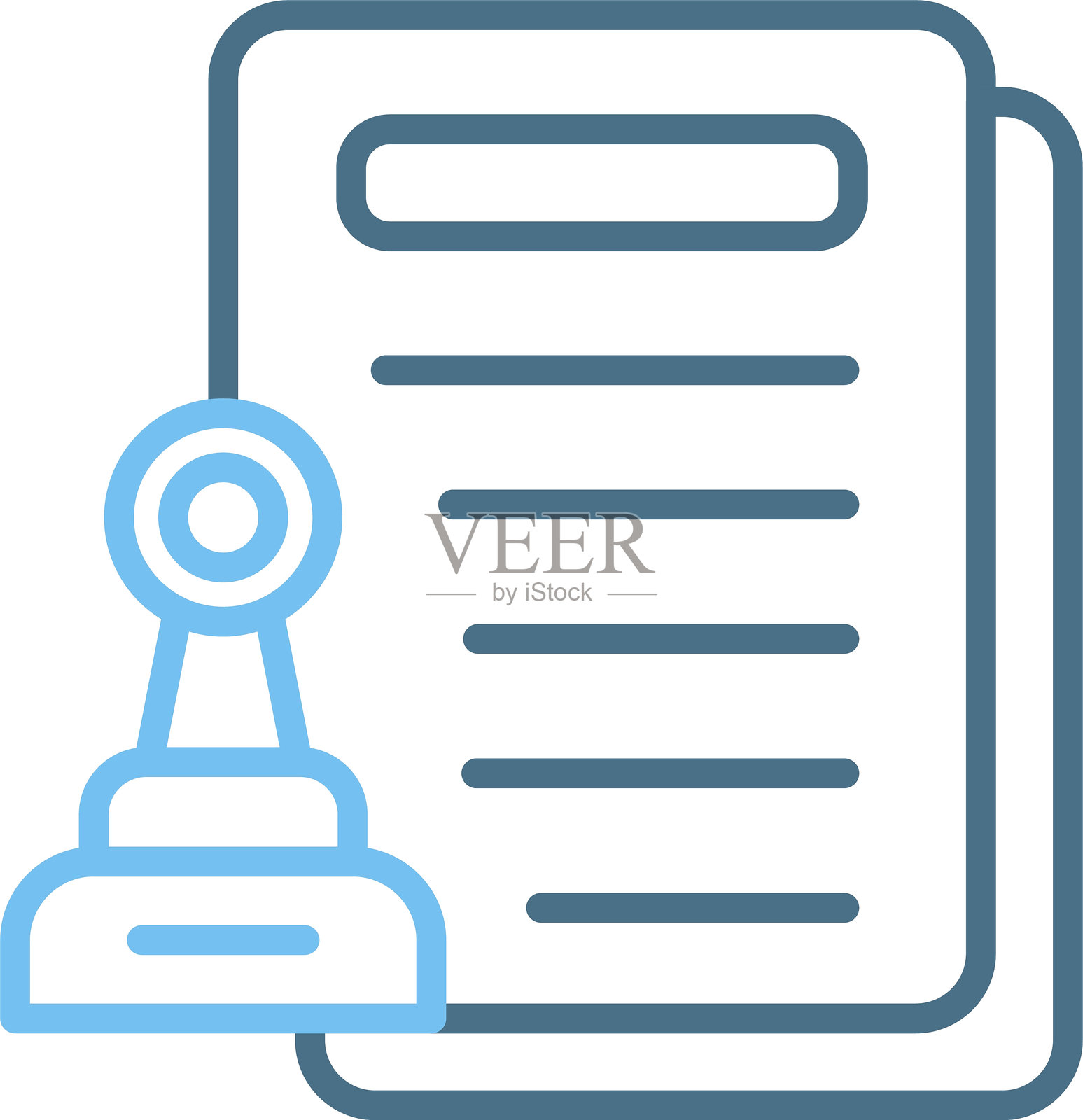 认证线双色图标插画图片素材