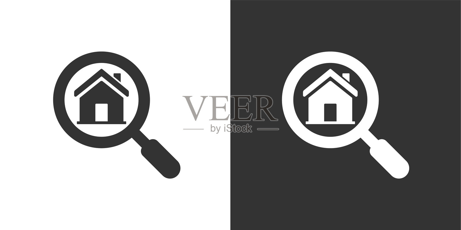 搜索主页字形实体图标。包含数据,策略,规划,研究扎实的图标收集。矢量插图。网站设计、logo、app、模板、ui等插画图片素材