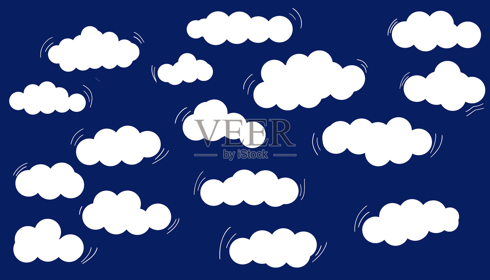 简单的卡通云图标图案插画图片素材