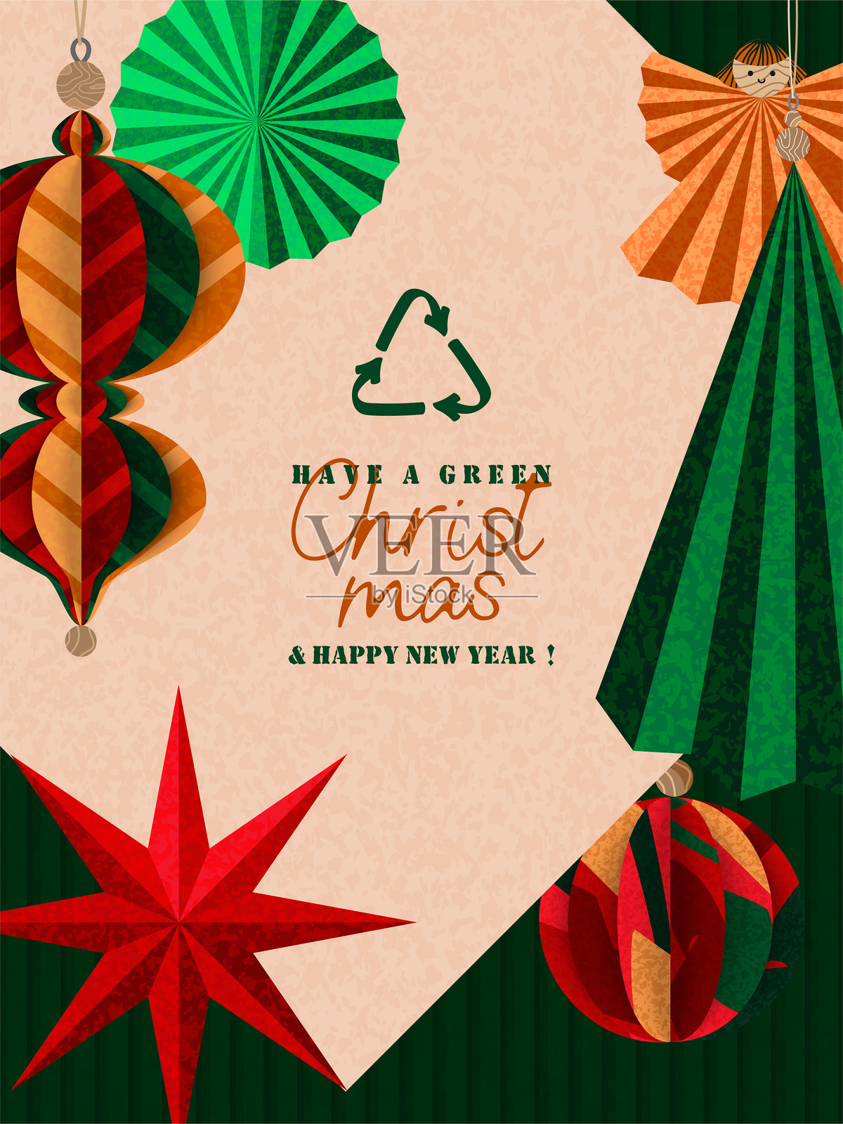 拥有绿色的圣诞背景插画图片素材