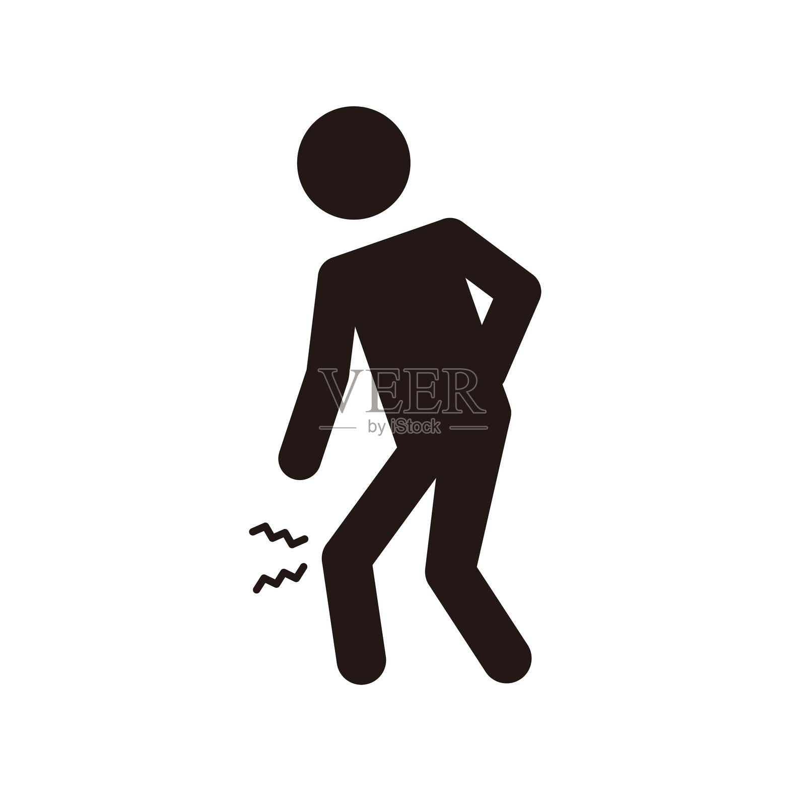 膝盖疼痛的人物简易图标插画图片素材