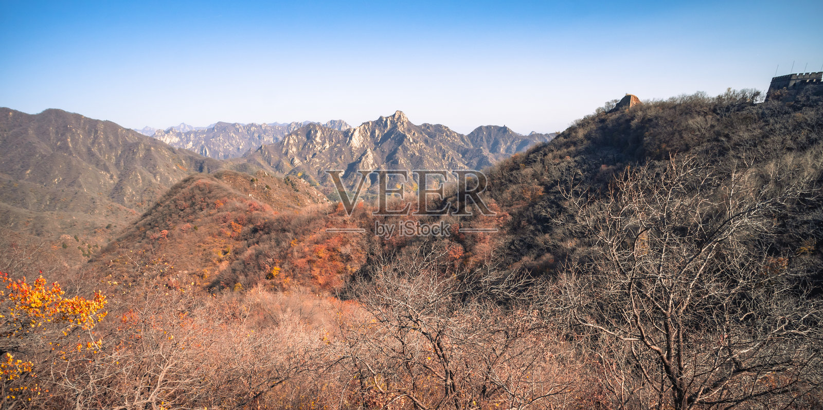 中国长城的慕田峪山脉照片摄影图片