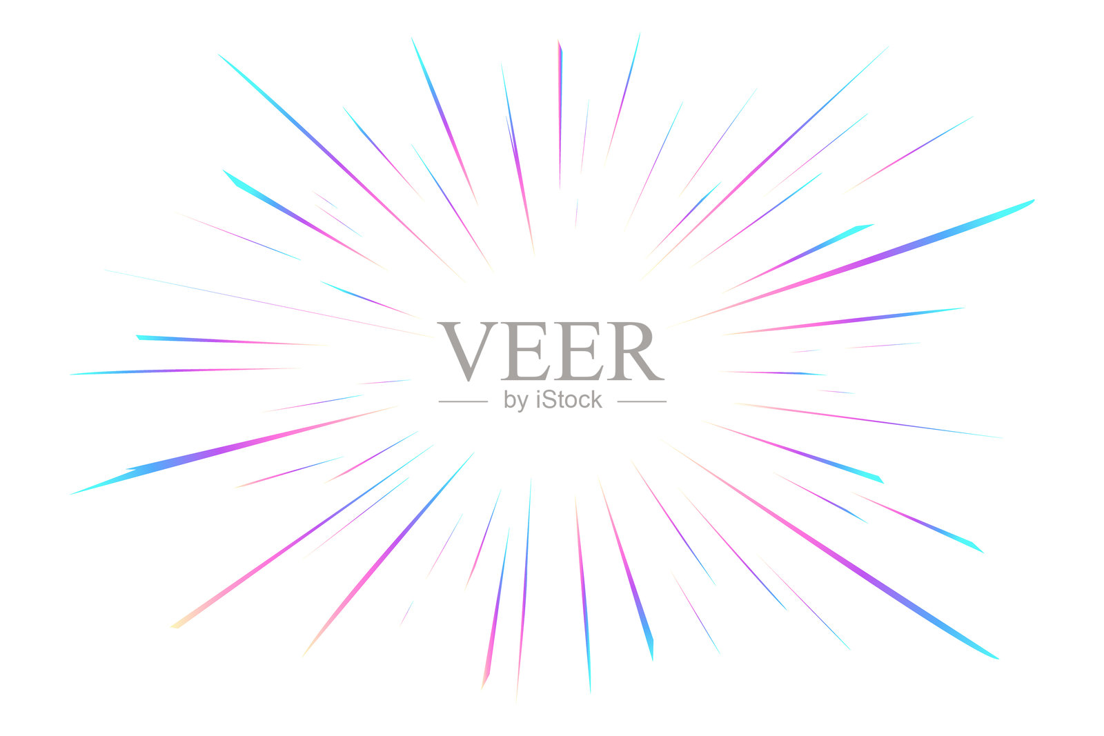 彩虹光晕。白色背景上的棱镜效果。带有彩色闪光的爆发。放射状速度线的星爆。彩虹渐变光束。矢量霓虹火花。插画图片素材