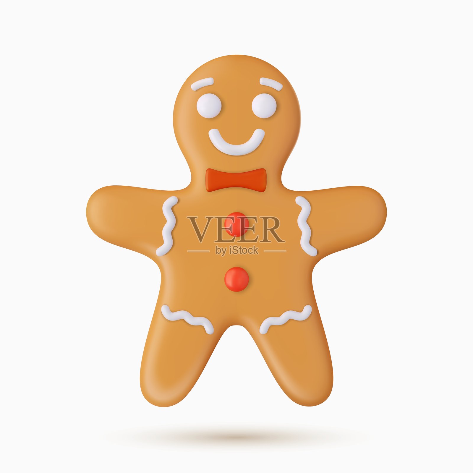 3D 姜饼人。插画图片素材