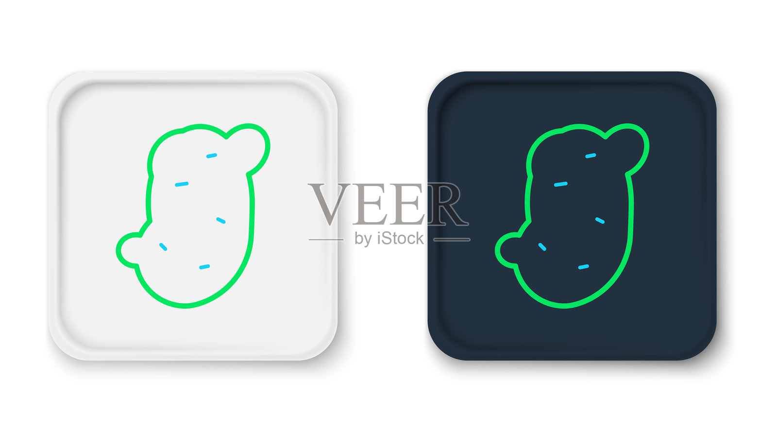 线条土豆图标,背景为白色。彩色轮廓概念。矢量图。插画图片素材