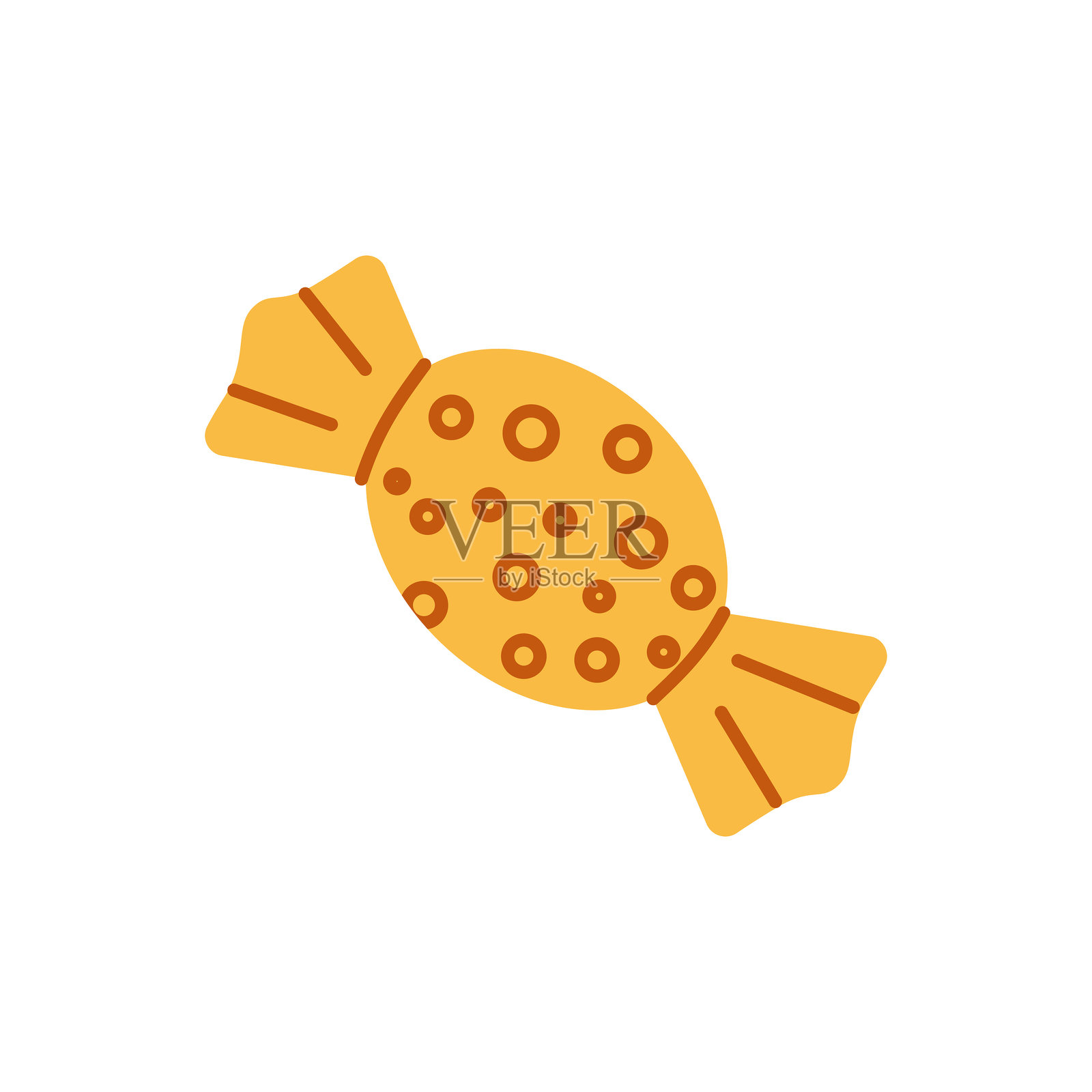 圣诞糖果扁平风格插图。节日装饰,甜食。插画图片素材