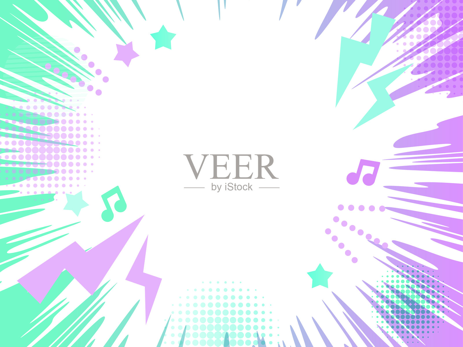 震撼、惊讶、音乐、摇滚和兴奋的辐射,背景(背景)框架与集中线条插画图片素材