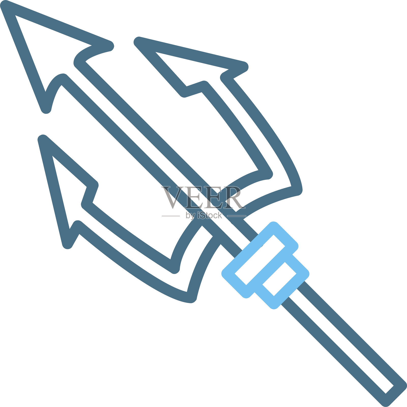 三叉戟线条双色图标插画图片素材