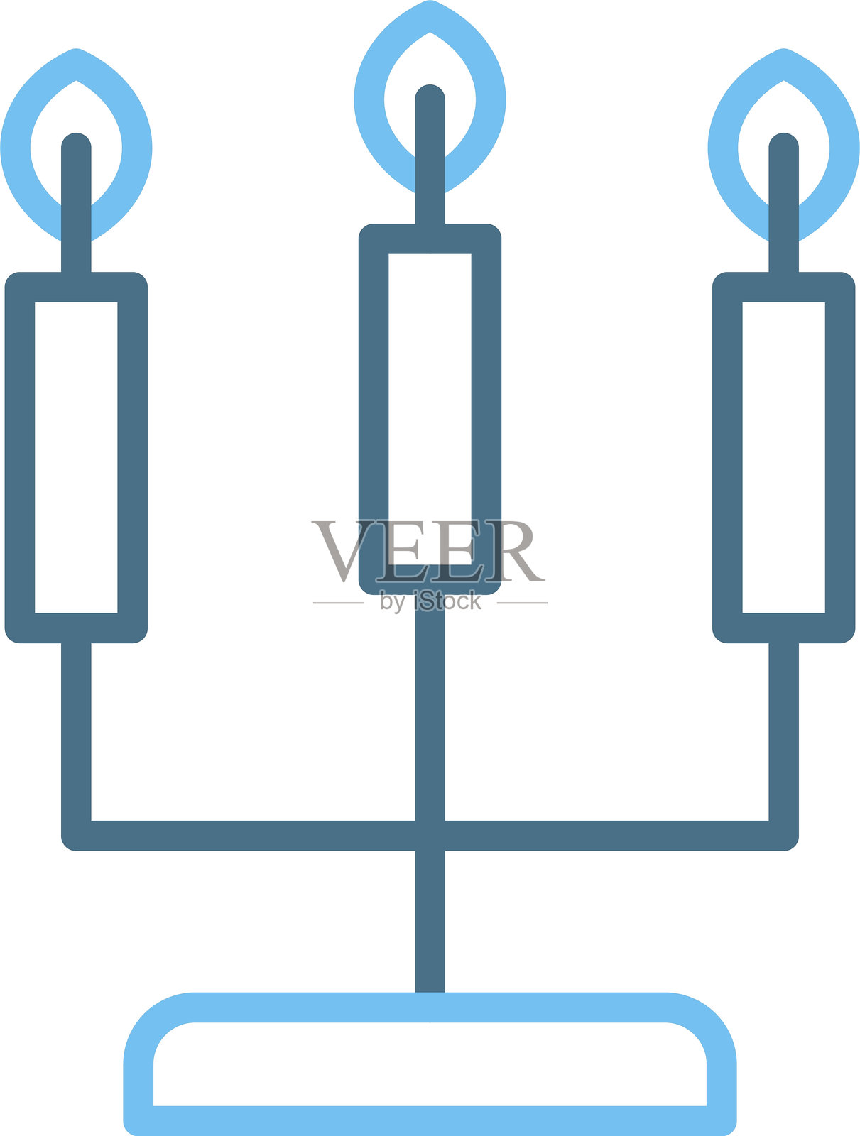 两色蜡烛线图标插画图片素材