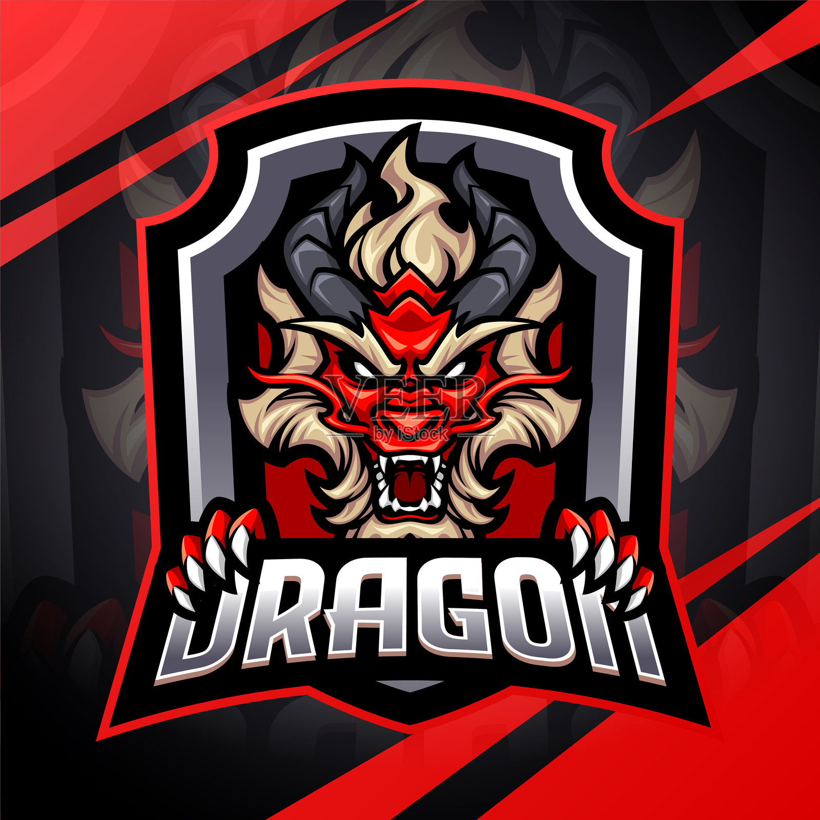 龙头电子竞技吉祥物插画图片素材